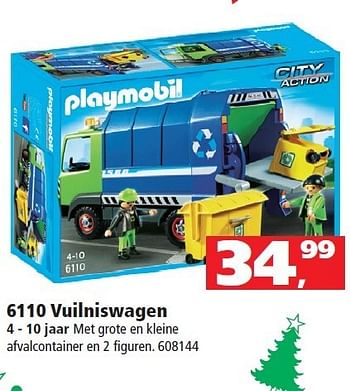 Aanbiedingen Vuilniswagen met grote en kleine afvalcontainer - Playmobil - Geldig van 13/12/2014 tot 31/12/2014 bij Intertoys