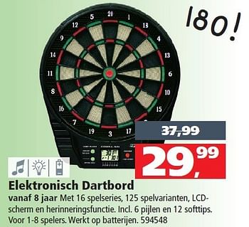 Aanbiedingen Elektronisch dartbord - Huismerk - Intertoys - Geldig van 13/12/2014 tot 31/12/2014 bij Intertoys