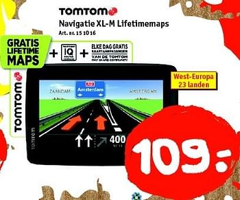Aanbiedingen Tomtom navigatie xl-m lifetimemaps - TomTom - Geldig van 22/12/2014 tot 31/12/2014 bij Kijkshop