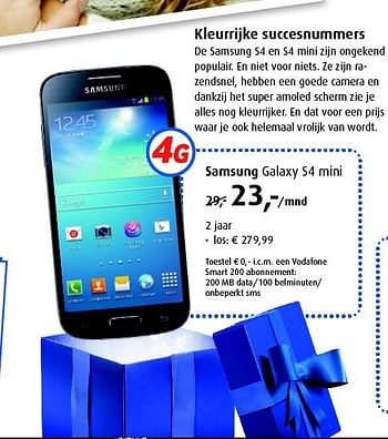 Aanbiedingen Samsung galaxy s4 mini - Samsung - Geldig van 01/12/2014 tot 04/01/2015 bij Belcompany