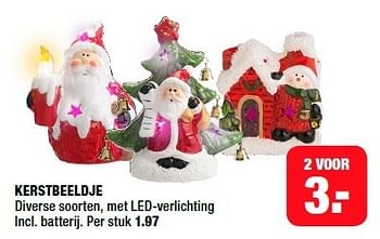 Aanbiedingen Kerstbeeldje diverse soorten, met led-verlichting - Huismerk - Big Bazar - Geldig van 15/12/2014 tot 04/01/2015 bij Big Bazar