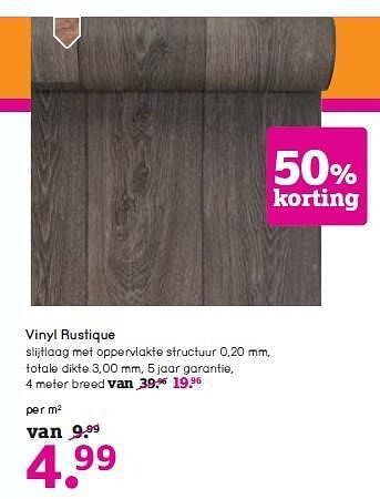 Aanbiedingen Vinyl rustique slijtlaag met oppervlakte structuur - Huismerk - Leen Bakker - Geldig van 21/12/2014 tot 03/01/2015 bij Leen Bakker