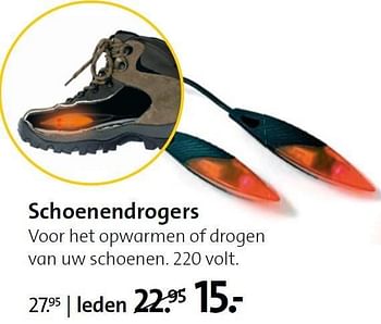 Aanbiedingen Schoenendrogers voor het opwarmen of drogen - Huismerk - ANWB - Geldig van 15/12/2014 tot 04/01/2015 bij ANWB
