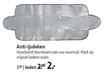 Aanbiedingen Anti-ijsdeken voorkomt bevriezen van uw voorruit - Huismerk - ANWB - Geldig van 15/12/2014 tot 04/01/2015 bij ANWB