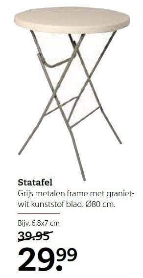 Aanbiedingen Statafel grijs metalen frame met granietwit kunststof blad - Huismerk- Boerenbond - Geldig van 15/12/2014 tot 04/01/2015 bij Boerenbond