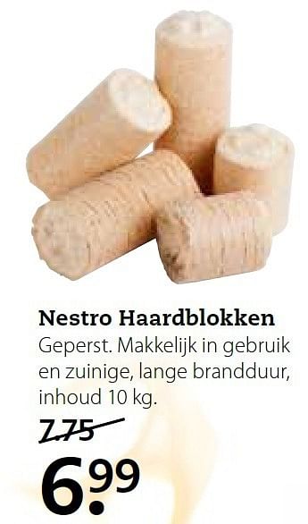 Aanbiedingen Nestro haardblokken geperst. makkelijk in gebruik - Huismerk- Boerenbond - Geldig van 15/12/2014 tot 04/01/2015 bij Boerenbond