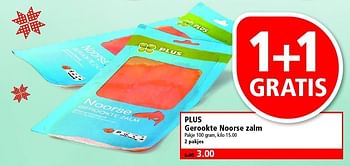 Aanbiedingen Plus gerookte noorse zalm - Huismerk - Plus - Geldig van 28/12/2014 tot 03/01/2015 bij Plus