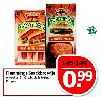 Aanbiedingen Flemmings snackbroodje - Flemming's - Geldig van 28/12/2014 tot 03/01/2015 bij Plus