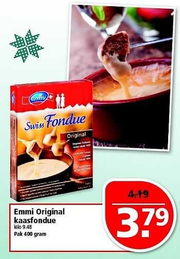 Aanbiedingen Emmi original kaasfondue - Emmi - Geldig van 28/12/2014 tot 03/01/2015 bij Plus