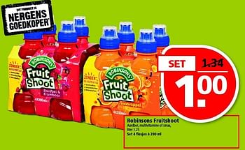 Aanbiedingen Robinsons fruitshoot aardbei, multivitamine of sinas - Robinsons - Geldig van 28/12/2014 tot 03/01/2015 bij Plus