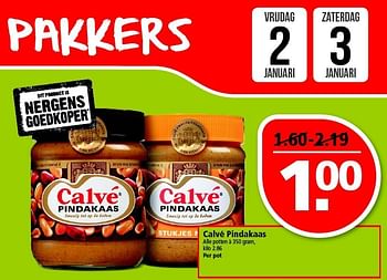 Aanbiedingen Calvé pindakaas - Calve - Geldig van 28/12/2014 tot 03/01/2015 bij Plus