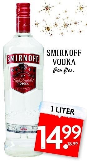 Aanbiedingen Smirnoff vodka - Smirnoff - Geldig van 28/12/2014 tot 03/01/2015 bij Deka Markt