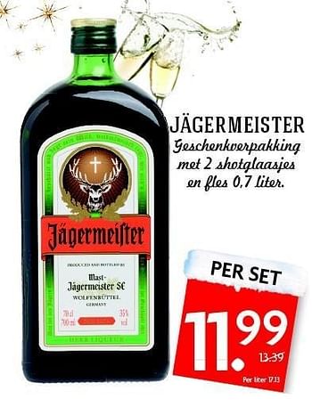 Aanbiedingen Jägermeister geschenkverpakking - Jagermeister - Geldig van 28/12/2014 tot 03/01/2015 bij Deka Markt