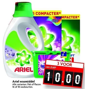 Aanbiedingen Ariel wasmiddel - Ariel - Geldig van 28/12/2014 tot 03/01/2015 bij Deka Markt