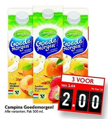 Aanbiedingen Campina goedemorgen! - Campina - Geldig van 28/12/2014 tot 03/01/2015 bij Deka Markt