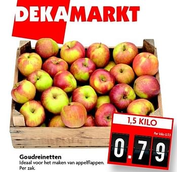 Aanbiedingen Goudreinetten ideaal voor het maken van appelflappen - Huismerk - Deka Markt - Geldig van 28/12/2014 tot 03/01/2015 bij Deka Markt