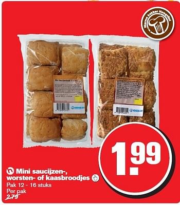Aanbiedingen Mini saucijzen-,worsten- of kaasbroodjes - Huismerk - Hoogvliet - Geldig van 27/12/2014 tot 01/01/2015 bij Hoogvliet