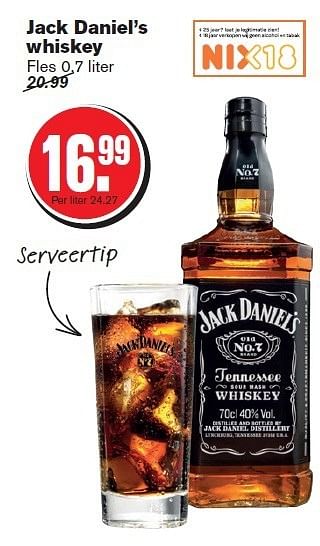 Aanbiedingen Jack daniel`s whiskey - Jack Daniel's - Geldig van 27/12/2014 tot 01/01/2015 bij Hoogvliet