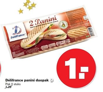 Aanbiedingen Délifrance panini duopak  - Delifrance - Geldig van 27/12/2014 tot 01/01/2015 bij Hoogvliet