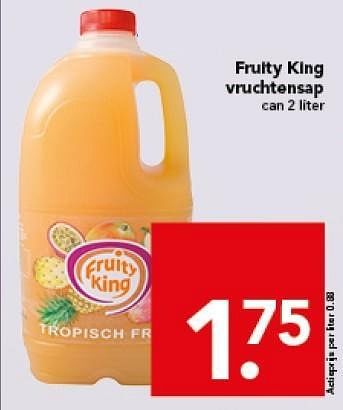 Aanbiedingen Fruity king vruchtensap - Fruity King - Geldig van 27/12/2014 tot 03/01/2015 bij Deen Supermarkten