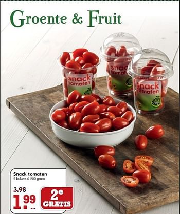 Aanbiedingen Snack tomaten - Huismerk - Em-té - Geldig van 28/12/2014 tot 03/01/2015 bij Em-té