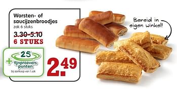 Aanbiedingen Worsten- of saucijzenbroodjes - Huismerk - Em-té - Geldig van 28/12/2014 tot 03/01/2015 bij Em-té