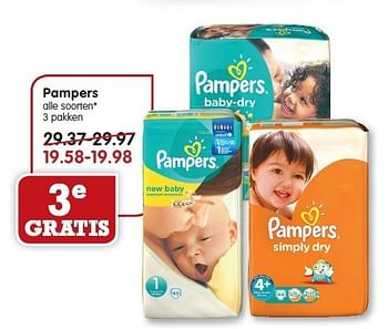 Aanbiedingen Pampers - Pampers - Geldig van 28/12/2014 tot 03/01/2015 bij Em-té