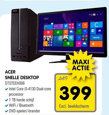 Aanbiedingen Acer snelle desktop - Acer - Geldig van 27/12/2014 tot 04/01/2015 bij Maxwell
