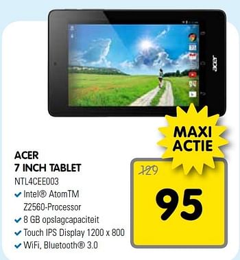 Aanbiedingen Acer 7 inch tablet - Acer - Geldig van 27/12/2014 tot 04/01/2015 bij Maxwell