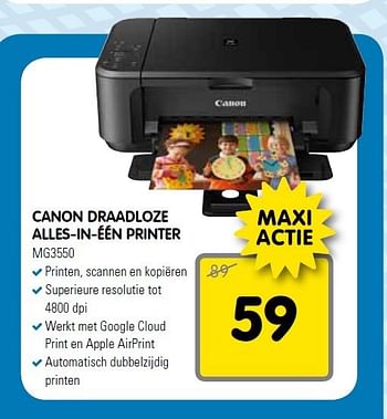 Aanbiedingen Canon draadloze alles-in-één printer - Canon - Geldig van 27/12/2014 tot 04/01/2015 bij Maxwell