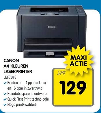 Aanbiedingen Canon a4 kleuren laserprinter - Canon - Geldig van 27/12/2014 tot 04/01/2015 bij Maxwell