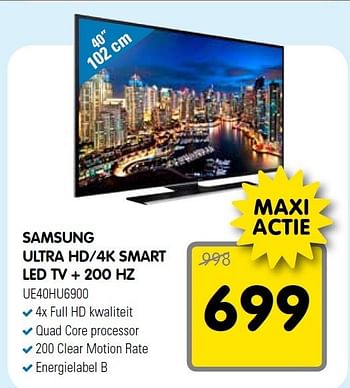Aanbiedingen Samsung ultra hd-4k smart led tv + 200 hz - Samsung - Geldig van 27/12/2014 tot 04/01/2015 bij Maxwell