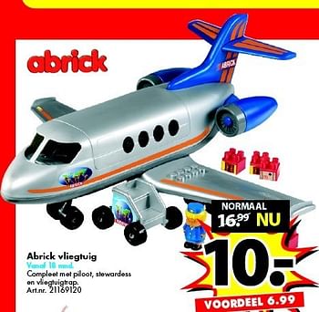 Aanbiedingen Abrick vliegtuig compleet met piloot, stewardess en vliegtuigtrap - Abrick - Geldig van 27/12/2014 tot 11/01/2015 bij Bart Smit