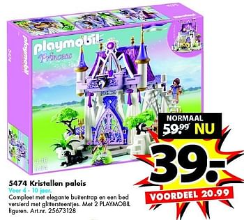 Aanbiedingen Kristallen paleis compleet met elegante buitentrap en een bed - Playmobil - Geldig van 27/12/2014 tot 11/01/2015 bij Bart Smit
