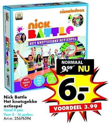 Aanbiedingen Nick battle het knotsgekke actiespel - Nickelodeon - Geldig van 27/12/2014 tot 11/01/2015 bij Bart Smit