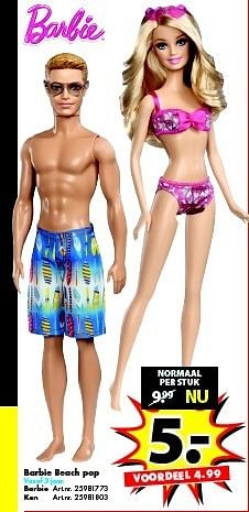 Aanbiedingen Barbie beach pop - Mattel - Geldig van 27/12/2014 tot 11/01/2015 bij Bart Smit