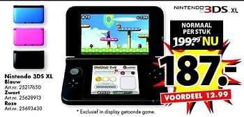Aanbiedingen Nintendo 3ds xl blauw - Nintendo - Geldig van 27/12/2014 tot 11/01/2015 bij Bart Smit