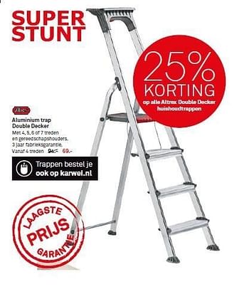 Aanbiedingen Aluminium trap double decker - Altrex - Geldig van 28/12/2014 tot 03/01/2015 bij Karwei