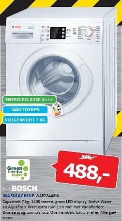 Aanbiedingen Bosch wasmachine capaciteit 7 kg, 1400 toeren - Bosch - Geldig van 29/12/2014 tot 04/01/2015 bij De Harense Smid