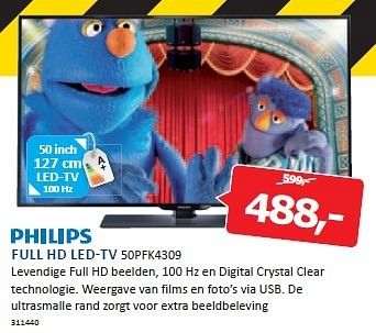 Aanbiedingen Philips full hd led-tv levendige full hd beelden - Philips - Geldig van 29/12/2014 tot 04/01/2015 bij De Harense Smid