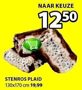Aanbiedingen Stenros plaid - Huismerk - Jysk - Geldig van 25/12/2014 tot 11/01/2015 bij Jysk