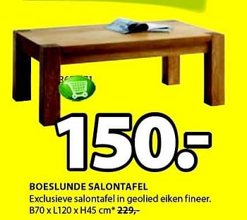 Aanbiedingen Boeslunde salontafel exclusieve salontafel in geolied eiken fineer - Huismerk - Jysk - Geldig van 25/12/2014 tot 11/01/2015 bij Jysk