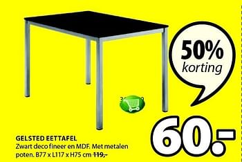 Aanbiedingen Gelsted eettafel zwart deco fineer en mdf. met metalen - Huismerk - Jysk - Geldig van 25/12/2014 tot 11/01/2015 bij Jysk
