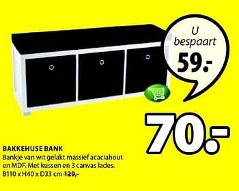 Aanbiedingen Bakkehuse bank bankje van wit gelakt massief acaciahout - Huismerk - Jysk - Geldig van 25/12/2014 tot 11/01/2015 bij Jysk