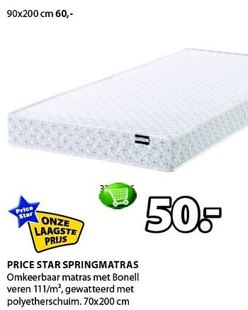 Aanbiedingen Price star springmatras omkeerbaar matras met bonell - Price Star - Geldig van 25/12/2014 tot 11/01/2015 bij Jysk