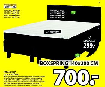 Aanbiedingen Gold c60 boxspring een boxspring biedt u een totaaloplossing - DreamZone - Geldig van 25/12/2014 tot 11/01/2015 bij Jysk