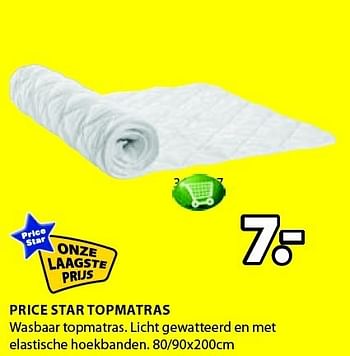 Aanbiedingen Price star topmatras wasbaar topmatras - Price Star - Geldig van 25/12/2014 tot 11/01/2015 bij Jysk