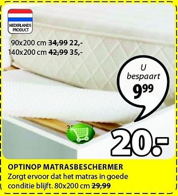 Aanbiedingen Optinop matrasbeschermer - Huismerk - Jysk - Geldig van 25/12/2014 tot 11/01/2015 bij Jysk