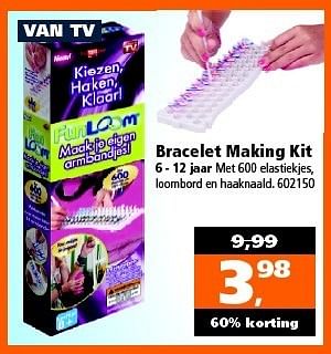 Aanbiedingen Bracelet making kit met 600 elastiekjes, loombord en haaknaald - FunLoom - Geldig van 27/12/2014 tot 11/01/2015 bij Intertoys