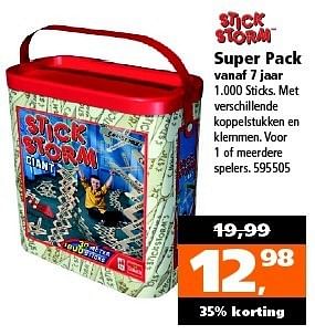 Aanbiedingen Super pack met verschillende koppelstukken en klemmen - Stick storm - Geldig van 27/12/2014 tot 11/01/2015 bij Intertoys